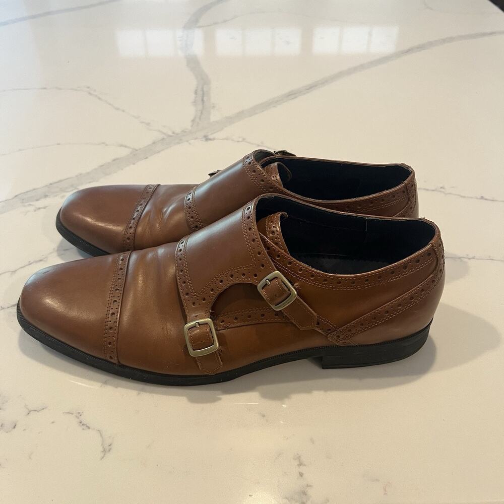 Cole Haan Grand OS Double Monk Strap Shoes Men’s Size 11.5 Brown Leather